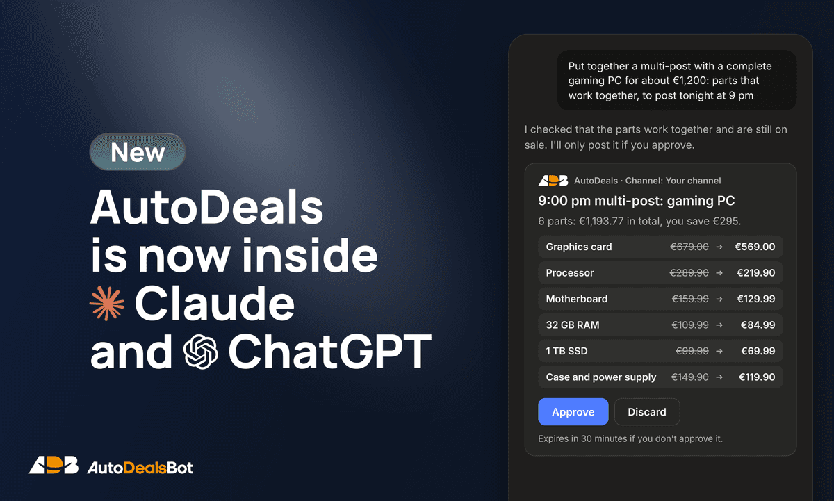 AutoDeals is now inside Claude and ChatGPT