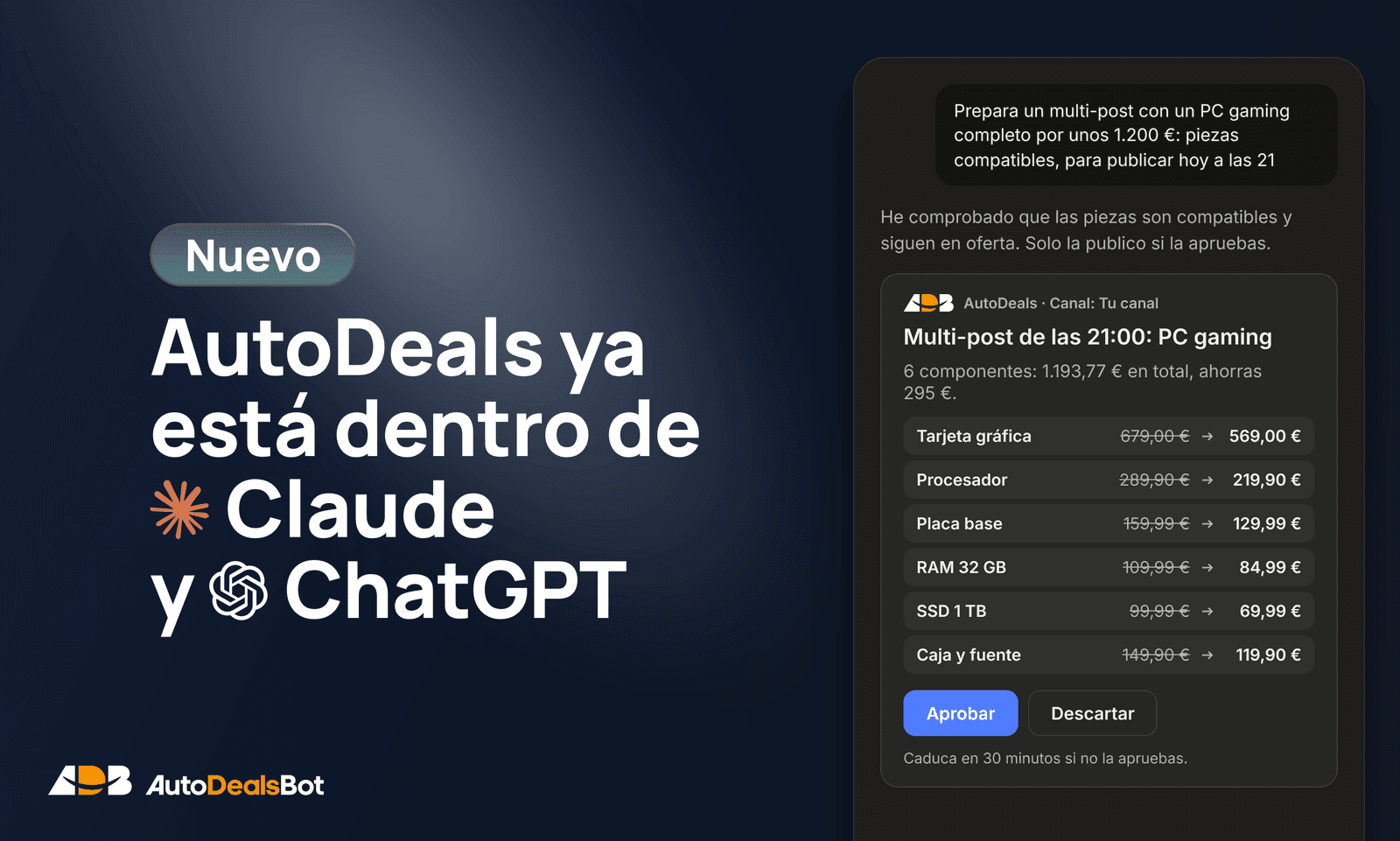 AutoDeals ya está dentro de Claude y ChatGPT