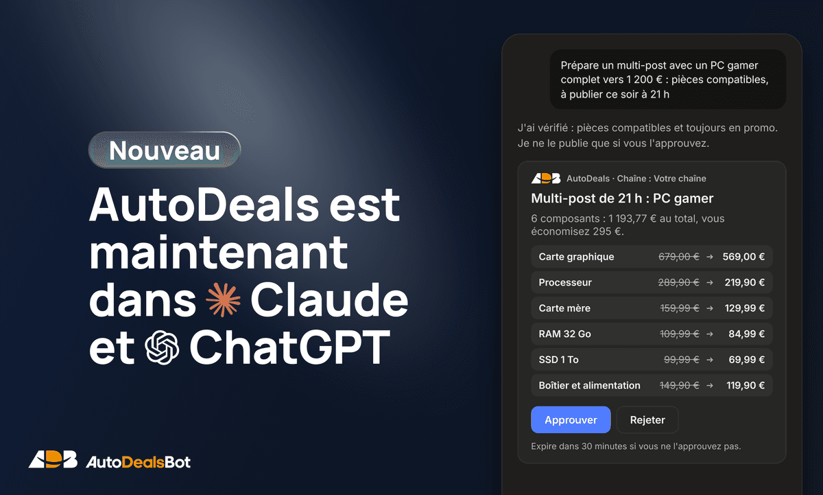 AutoDeals est maintenant dans Claude et ChatGPT